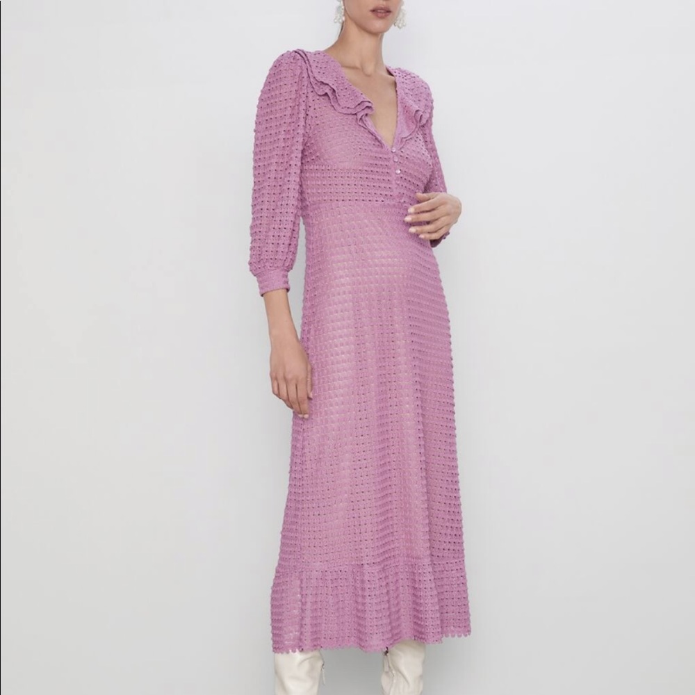 Purple Zara crochet dress. Size small. Sold out.